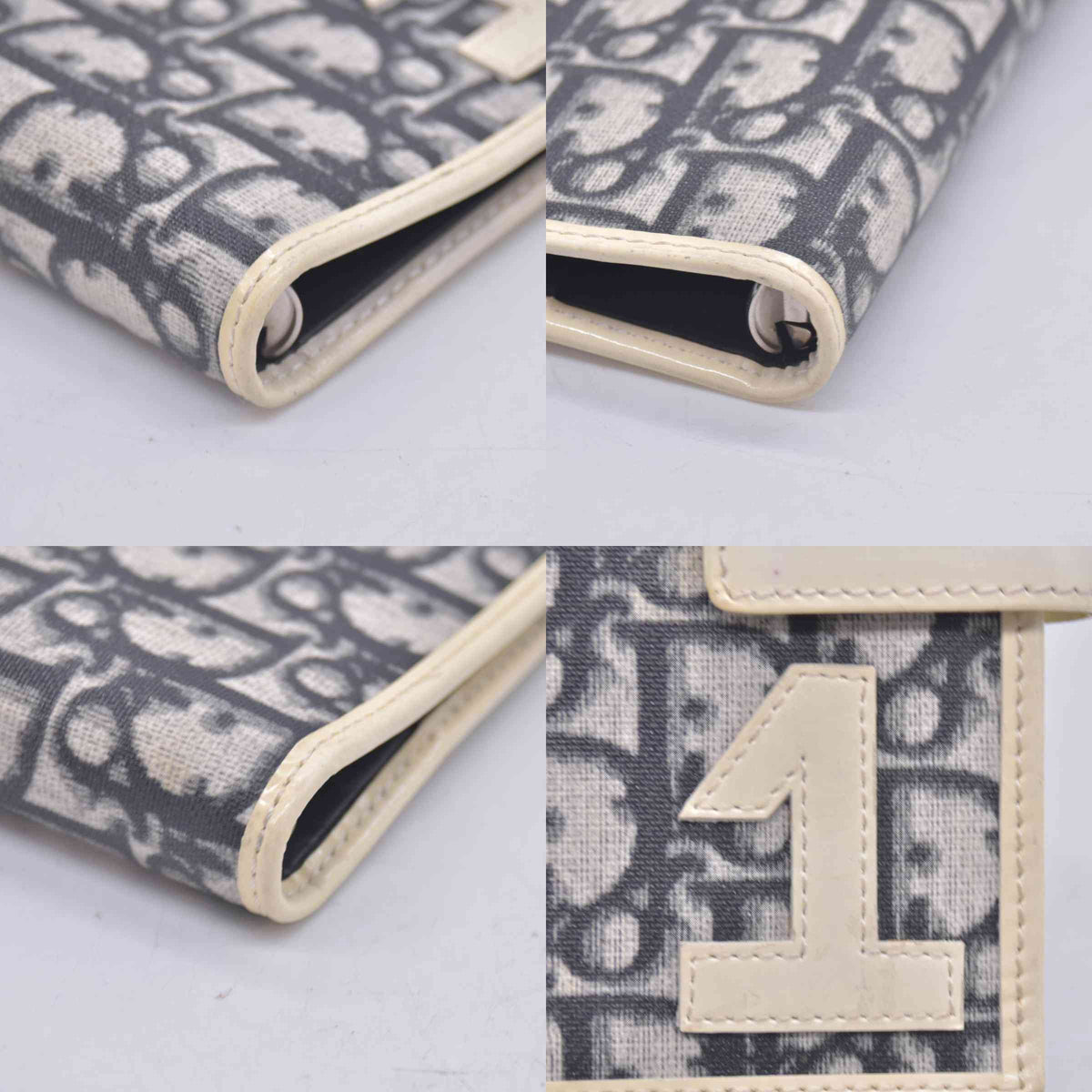 $450 Christian Dior Vintage Blue White Diorissimo Canvas PM Notebook Planner Agenda CONSIGNMENT 10020911