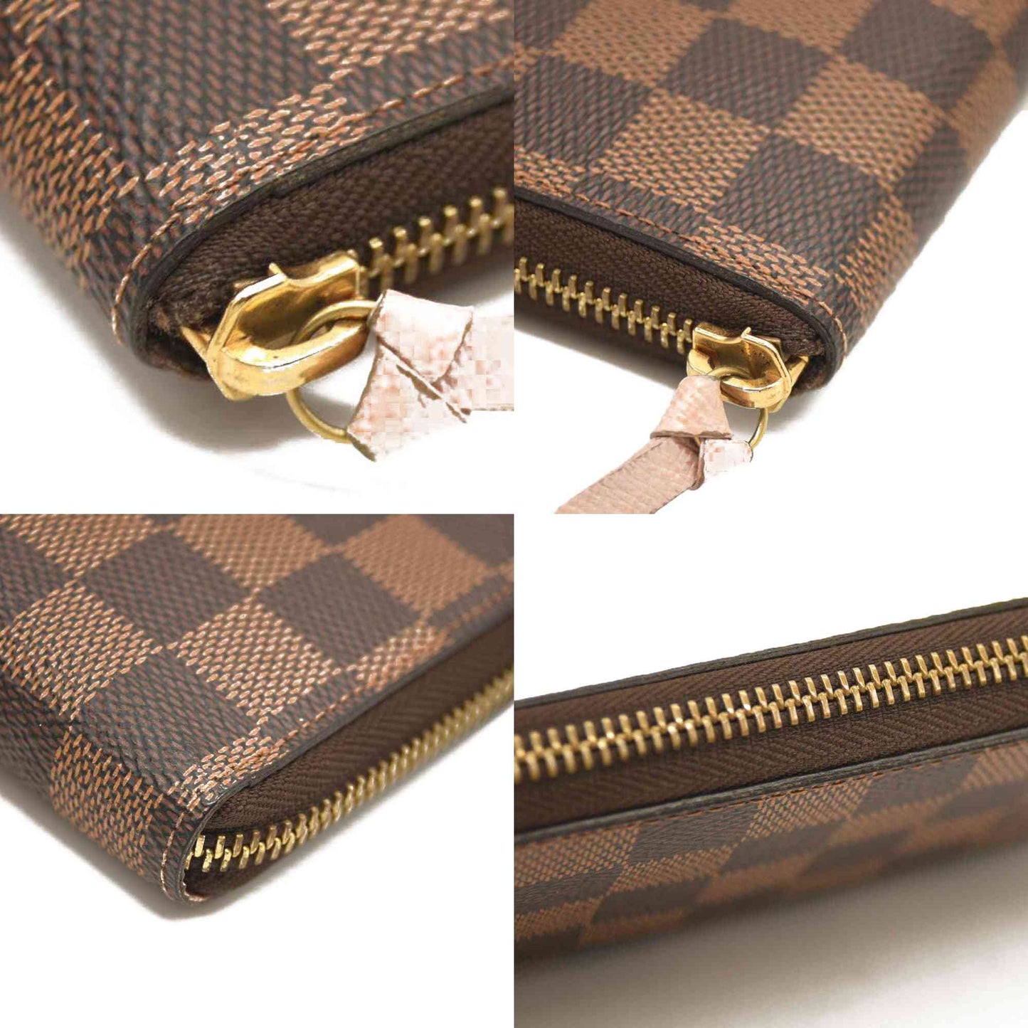 LOUIS VUITTON  Damier Ebene Clemence Wallet Rose Ballerine G2176