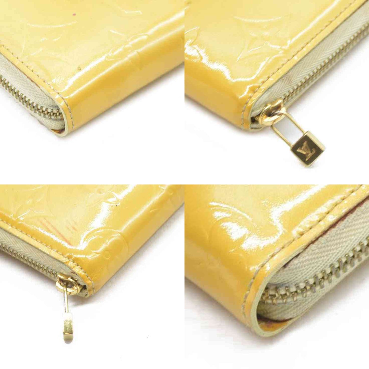 $490 Louis Vuitton Monogram Vernis Patent Leather Broom Zip Around Wallet MI0999