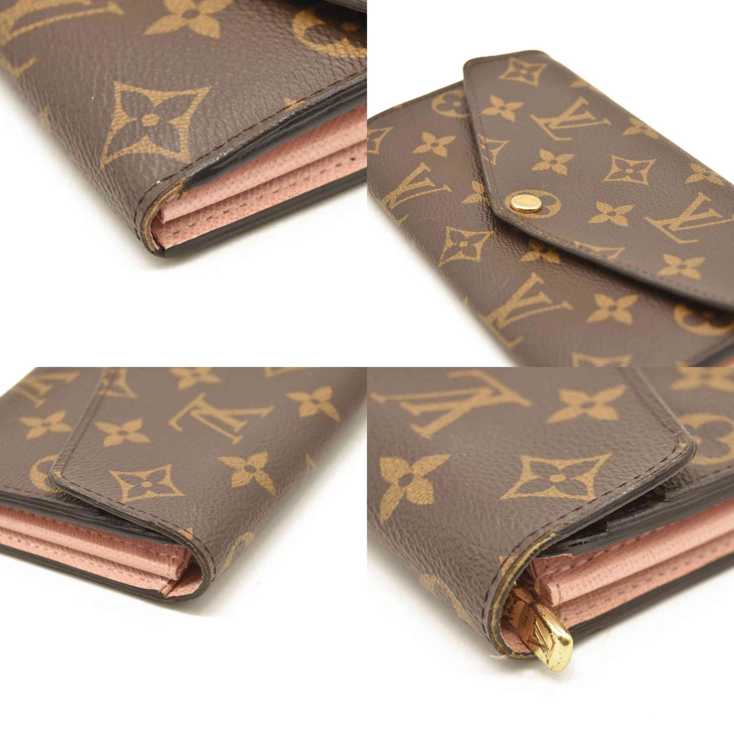 Louis Vuitton Monogram Sarah Wallet NM Rose Ballerine MI4200