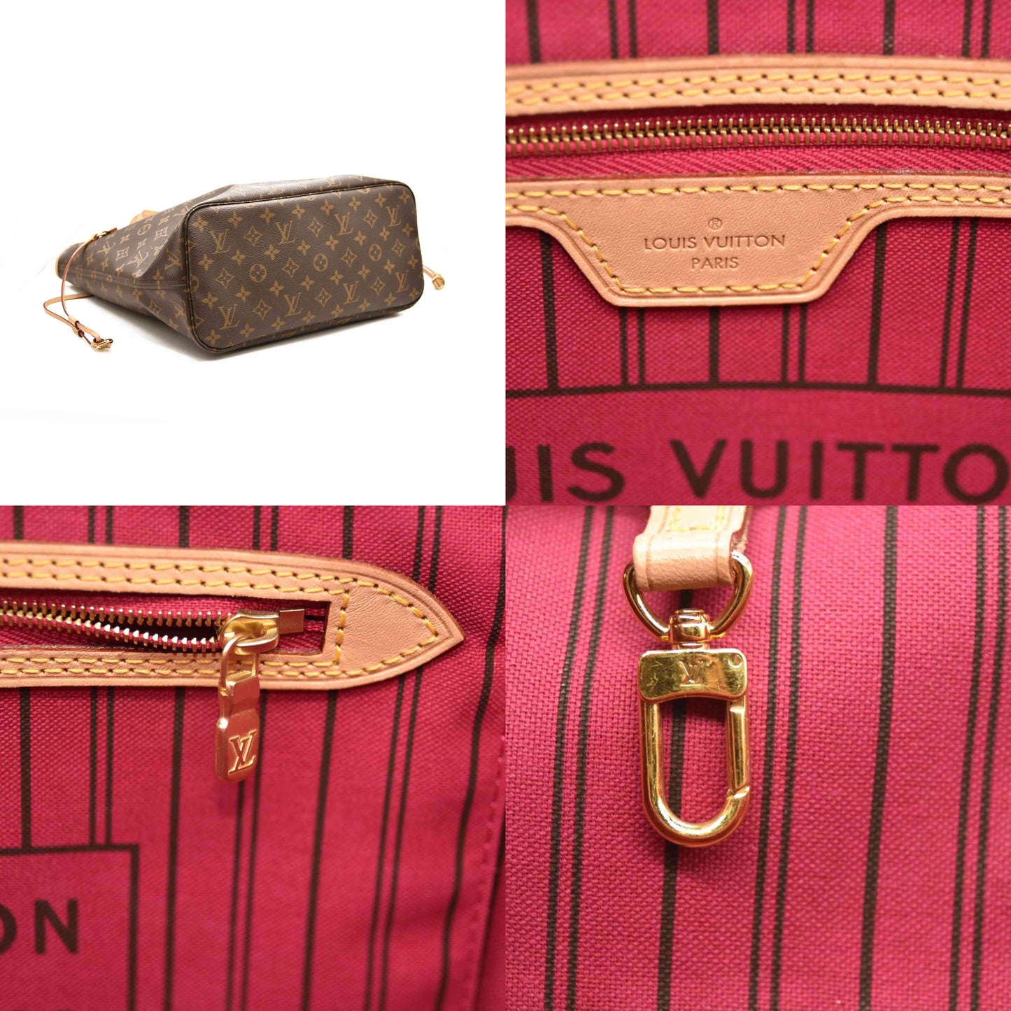 LOUIS VUITTON  Monogram Neverfull MM Fuchsia RFID