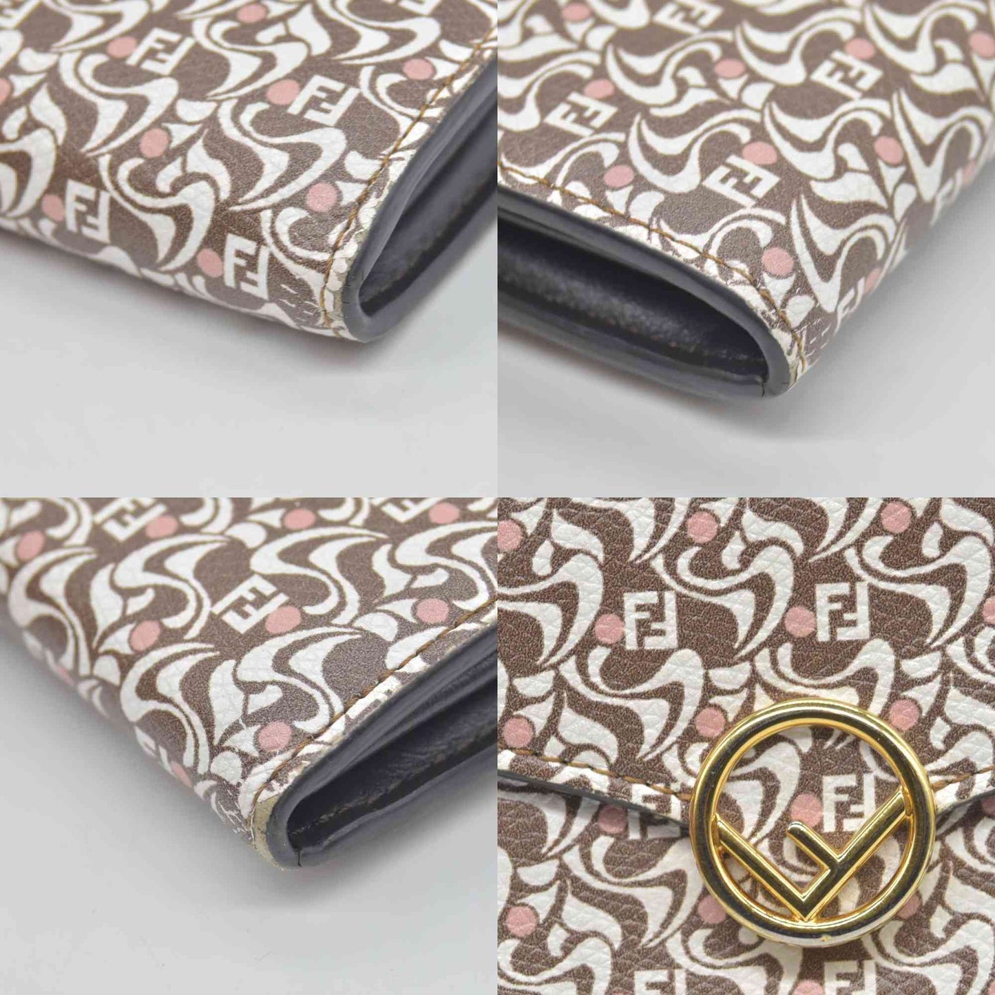 $720 Fendi F Multicolor Baguette leather wallet CONSIGNMENT