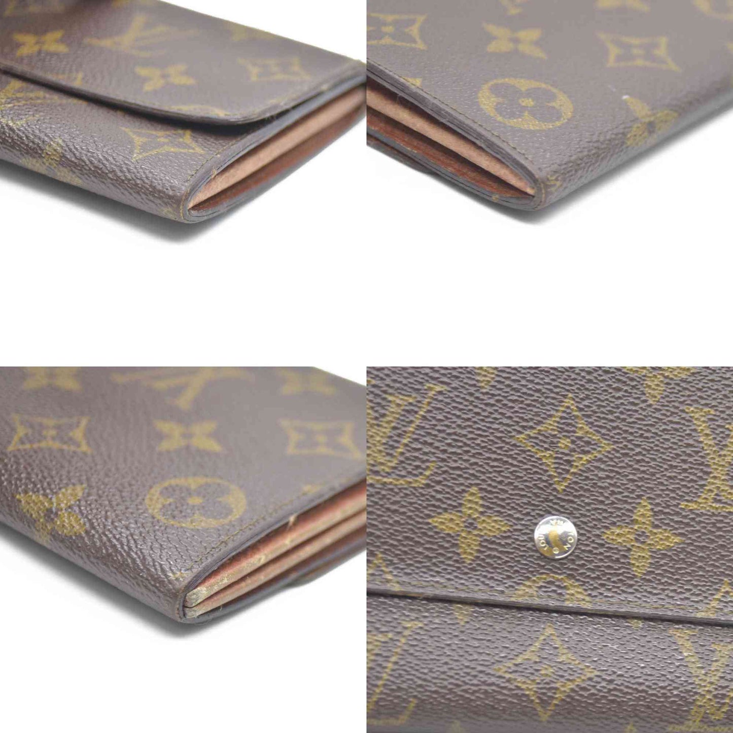 Louis Vuitton Monogram Portefeiulle Sarah Long Bifold Wallet Brown 881AN
