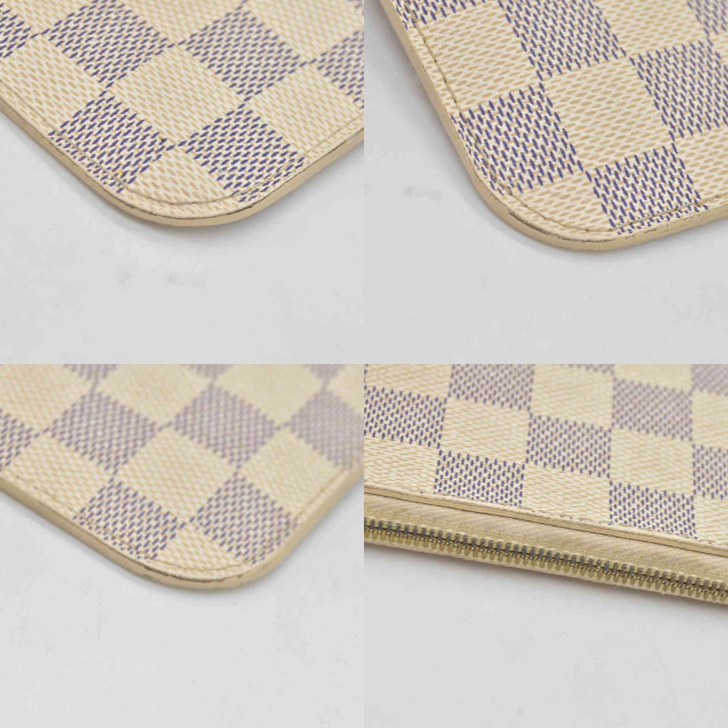$600 Louis Vuitton Damier Azur Neverfull GM MM Tote Pochette SA1144