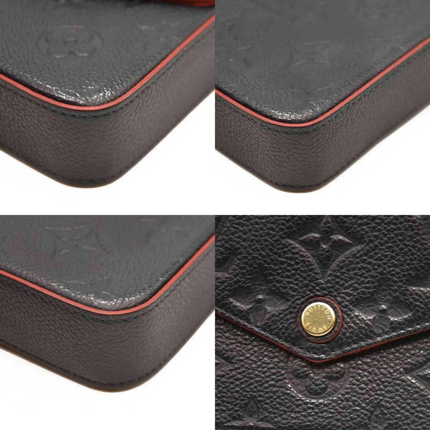 Louis Vuitton  Empreinte Pochette Felicie Chain Wallet Marine Rouge