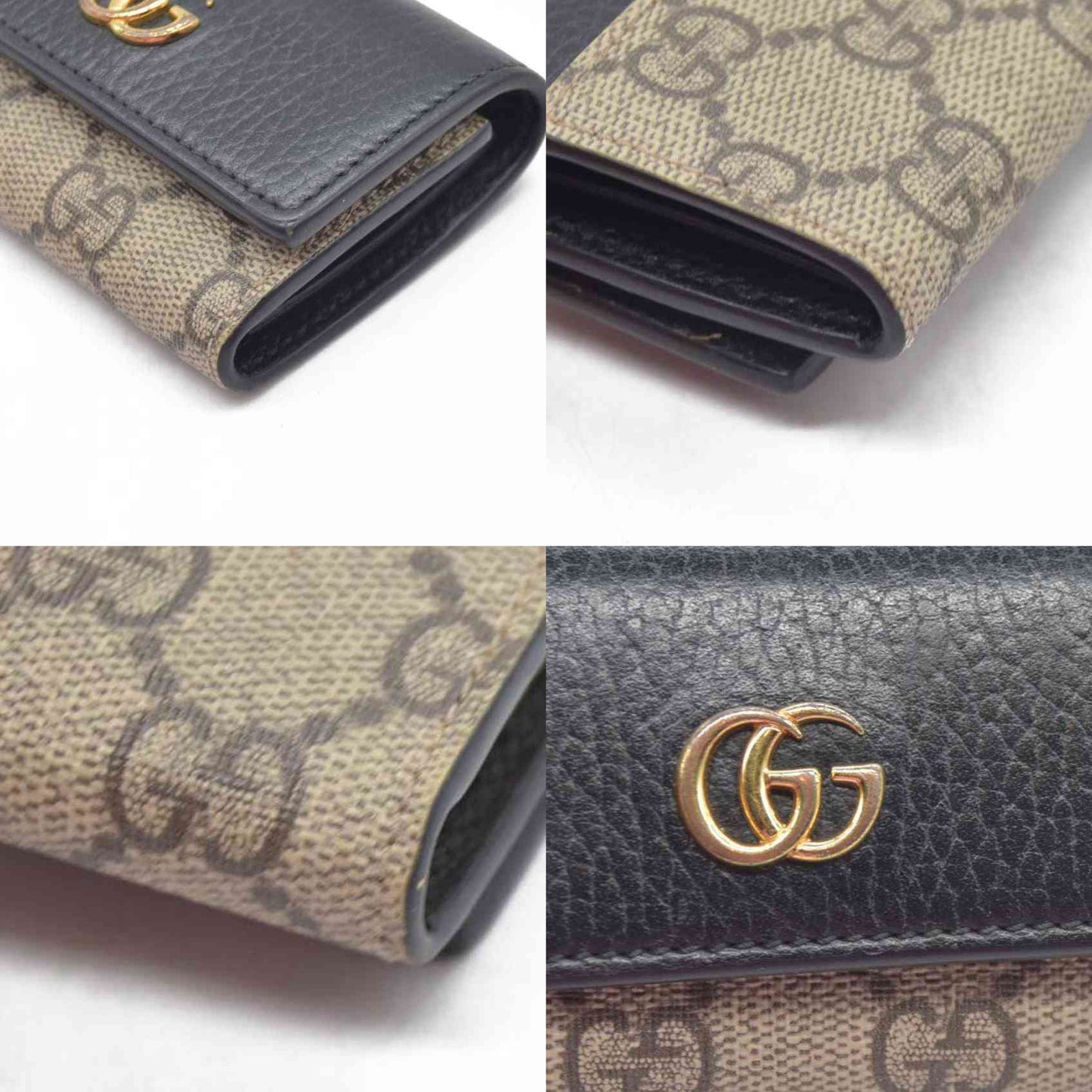 $550 GUCCI GG Supreme Marmont PVC Patent Leateher 6 Ring Key Case