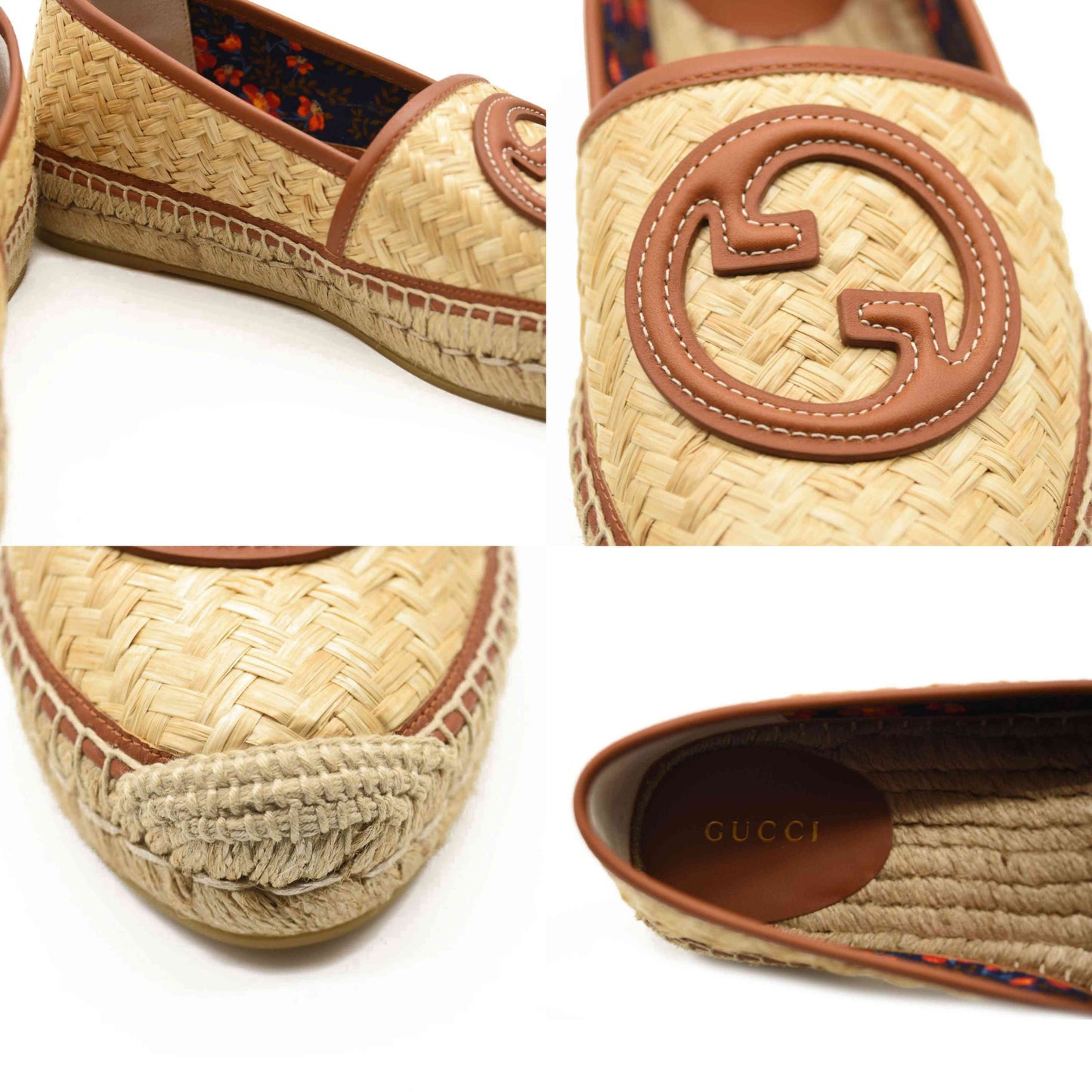 Gucci Adela GG Raffia Espadrilles US 7.5