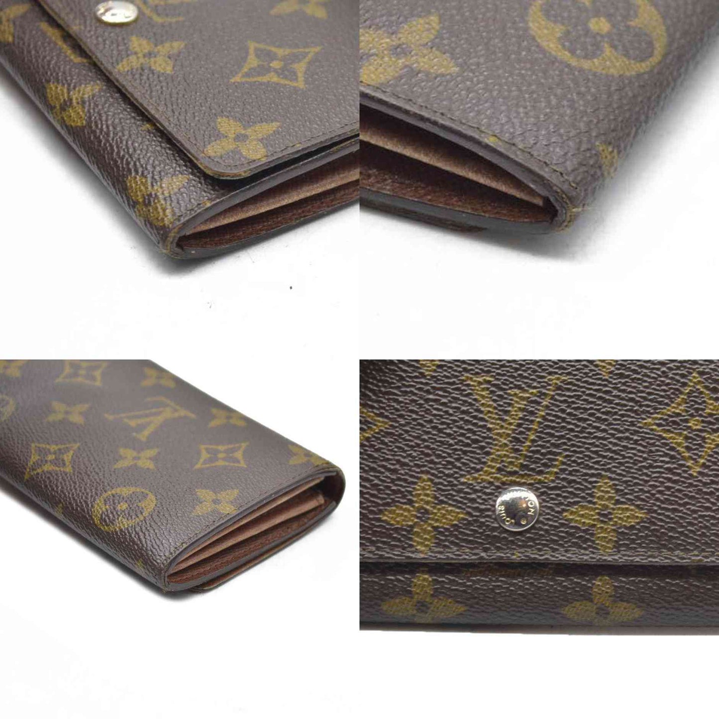 AUCTION $550 Louis Vuitton  Monogram Porte-Monnaie Tresor Wallet