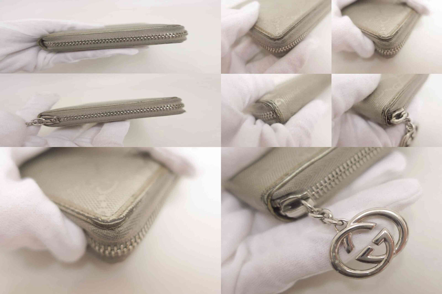 $660 Gucci GG Imprime Canvas Zip Around Wallet