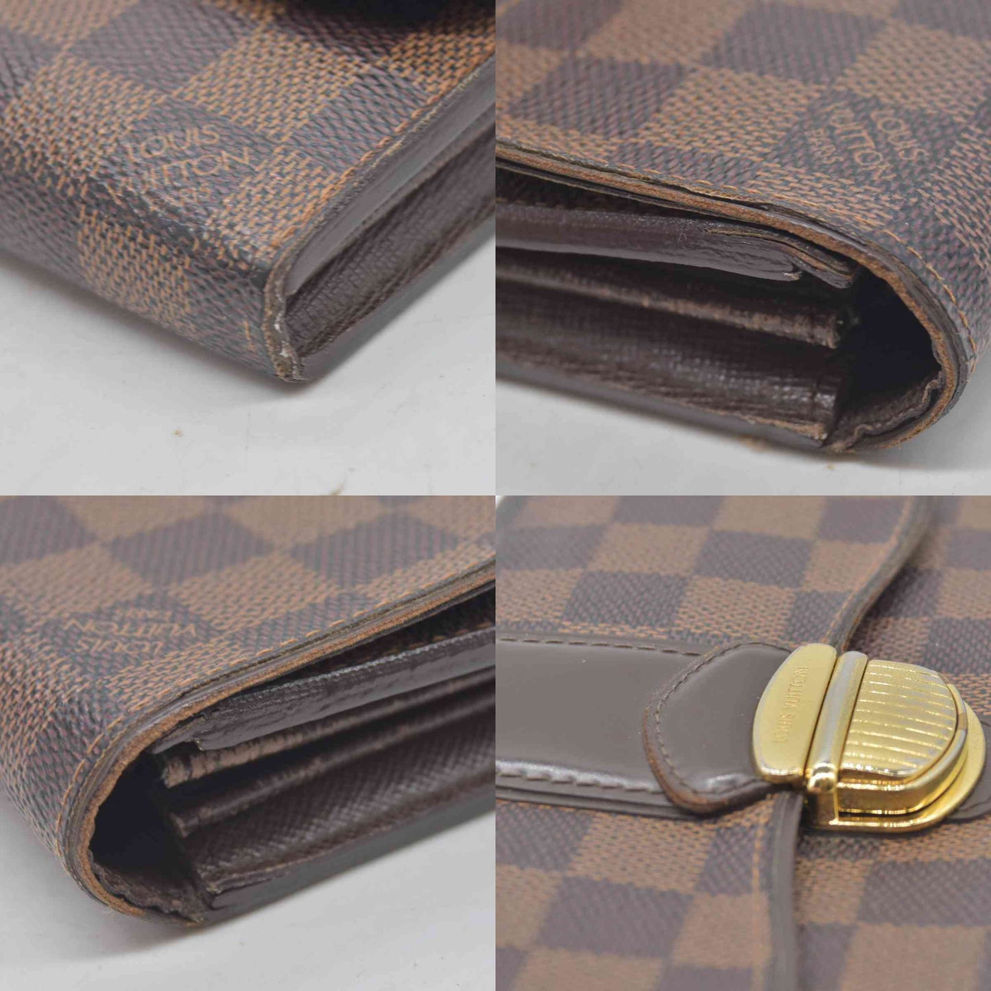 $925 2010 LOUIS VUITTON Damier Ebene Sistina Long Wallet CA2150