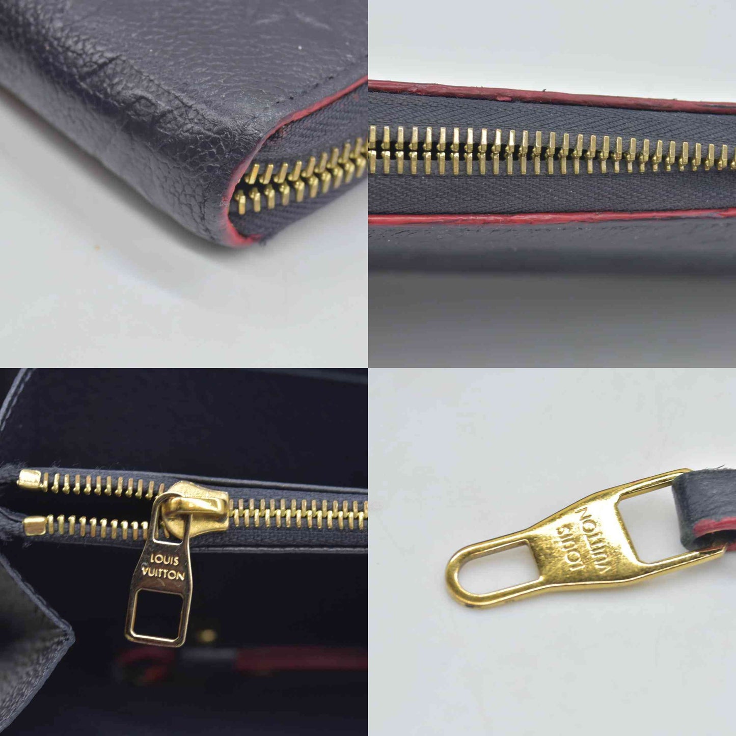 $1170 BROKEN 2019  Louis Vuitton Zippy Wallet Empreinte Marine Rouge SP4179 CONSIGNMENT