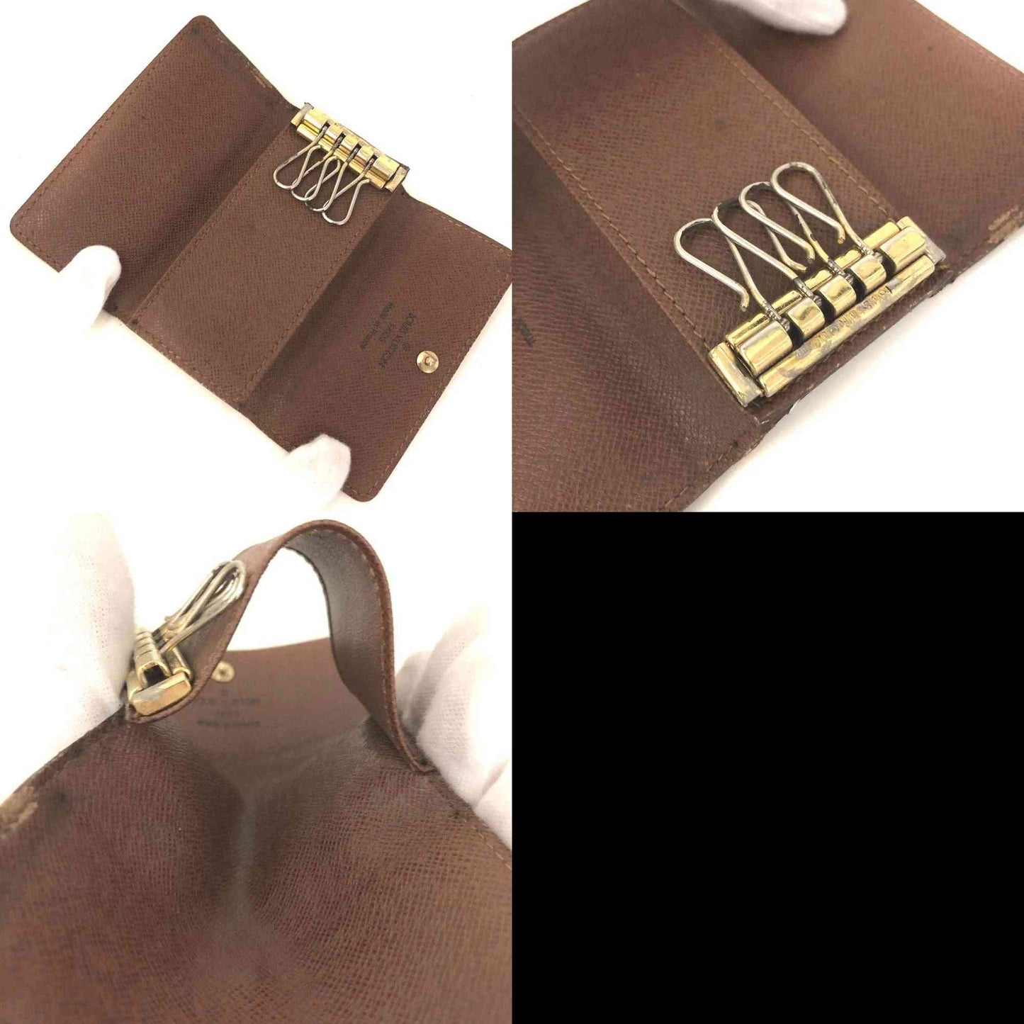 $345 Louis Vuitton Monogram Multicles 4 Ring Key Case Brown TH0016