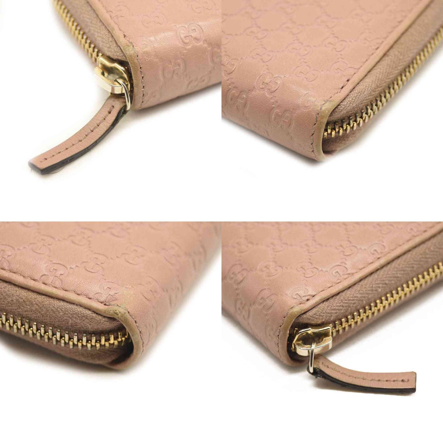 Guccissima Bow Zip Around Wallet Pink