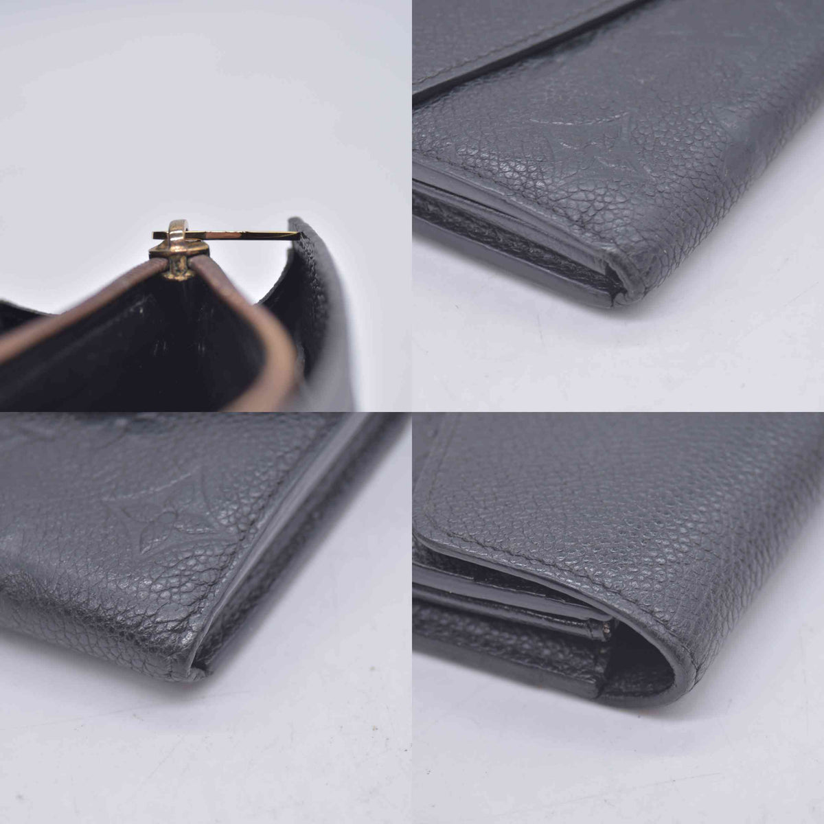 $1060 2019 Louis Vuitton Empreinte Sarah Wallet NM Black CA4129