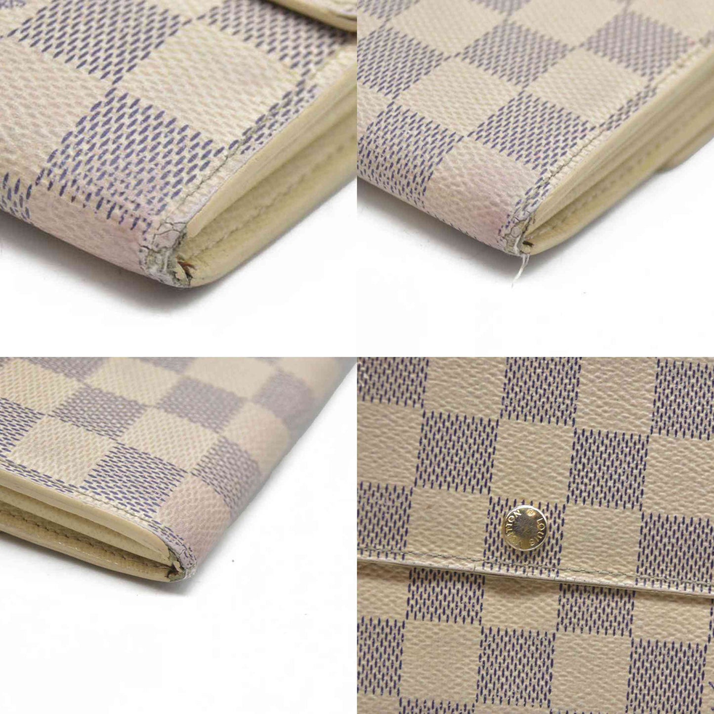 AUCTION $720 Louis Vuitton 2008 Damier Azur Pattern Sarah Wallet