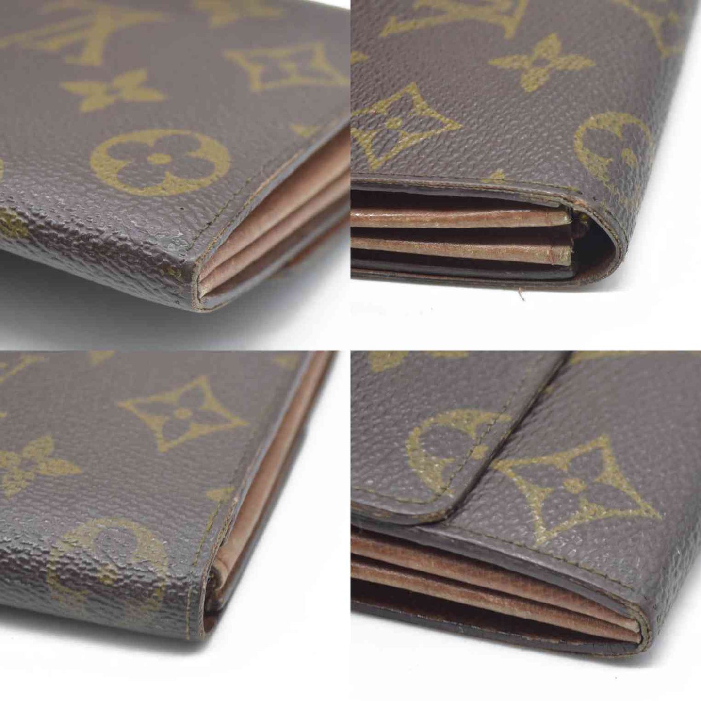 $770 Louis Vuitton Monogram Portefeiulle Sarah Long Bifold Wallet Brown 8901AM