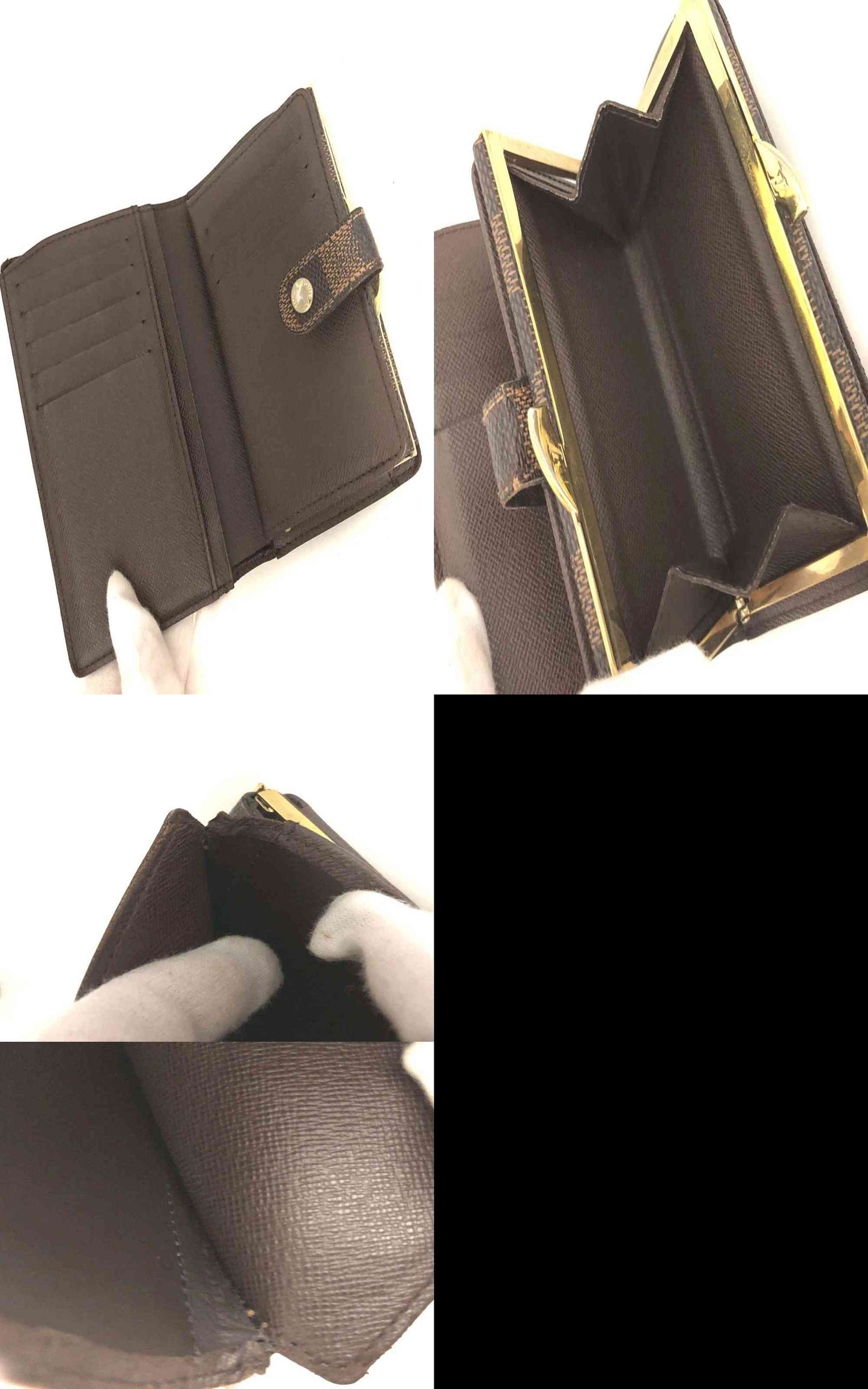 $750 2012 Louis Vuitton Damier Ebene French Kisslock Wallet MI0132