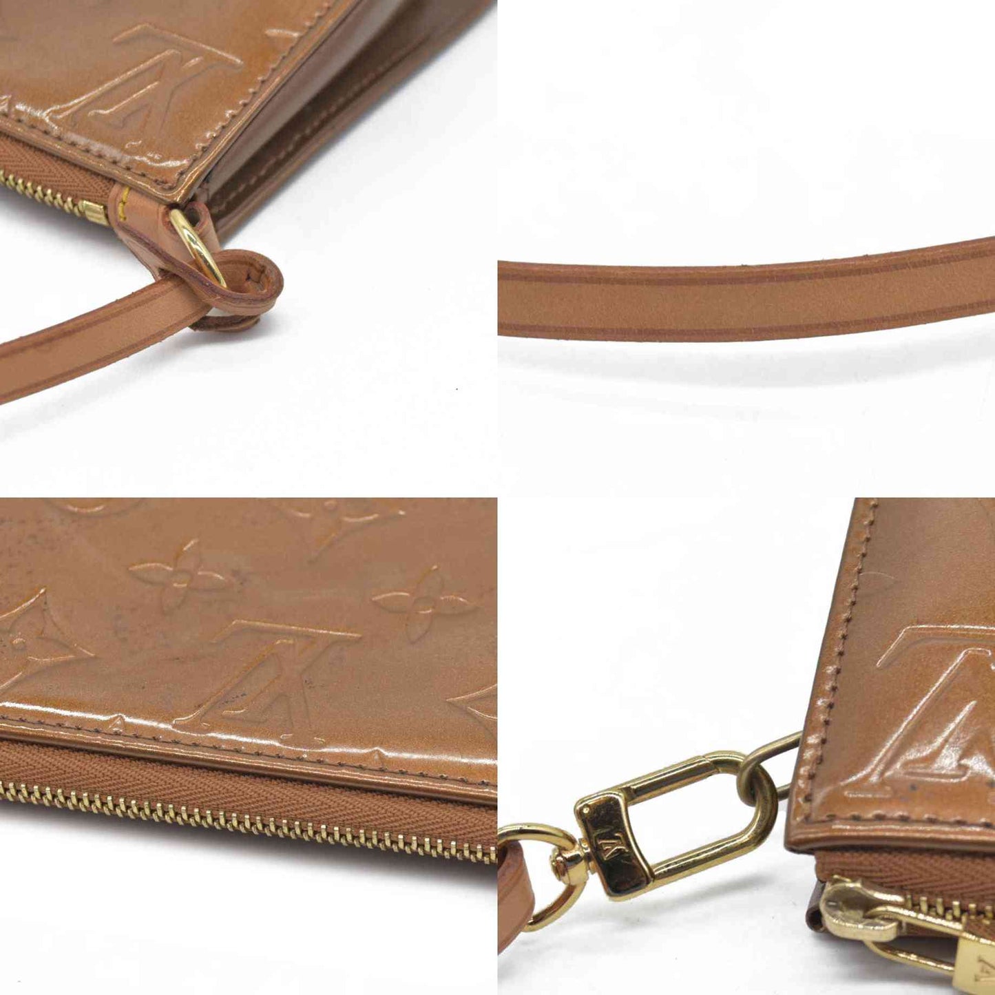 $740 Louis Vuitton  Vernis Lexington Pochette Noisette