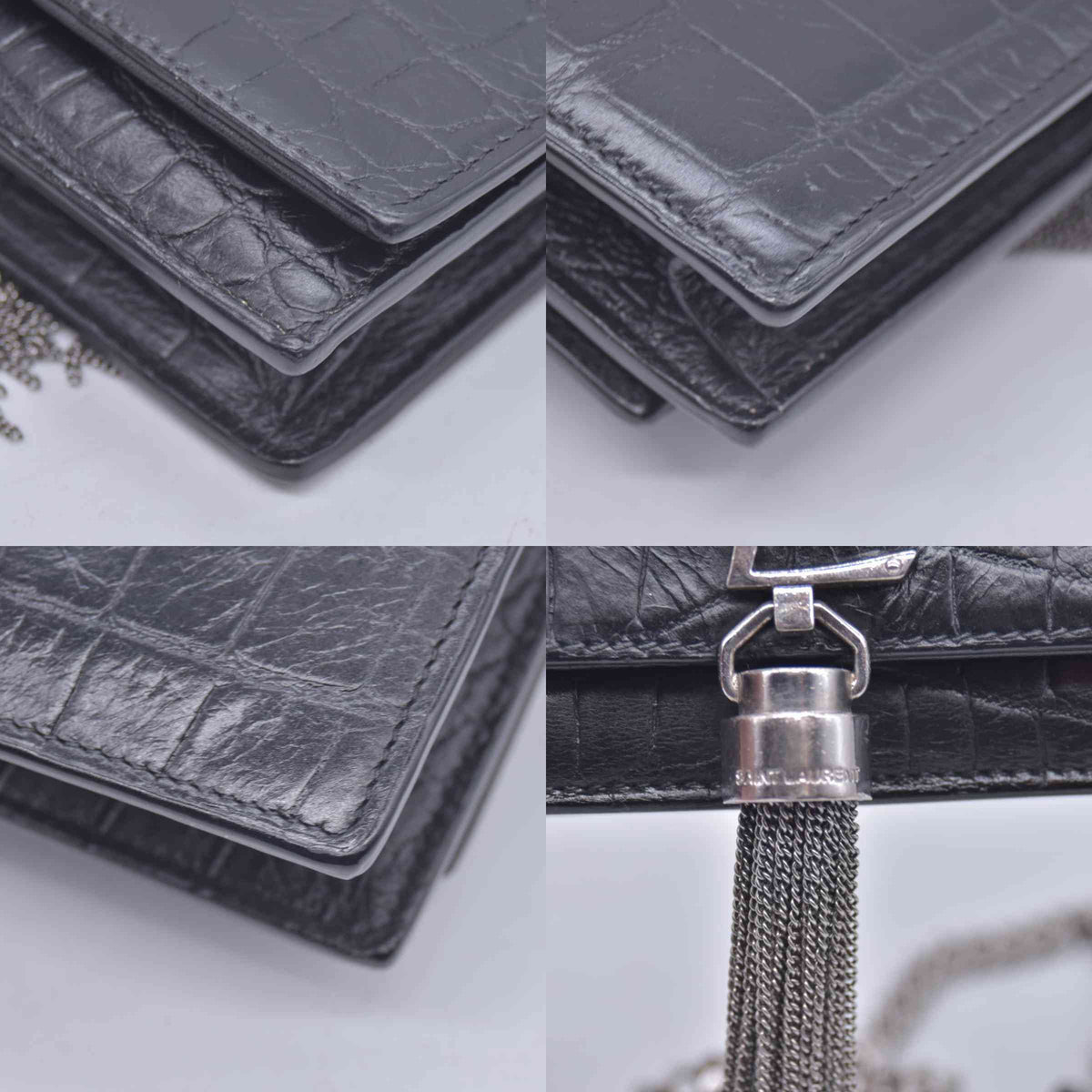 $2450 Saint Laurent Embossed Leather Kate CONSIGNMENT 10020882