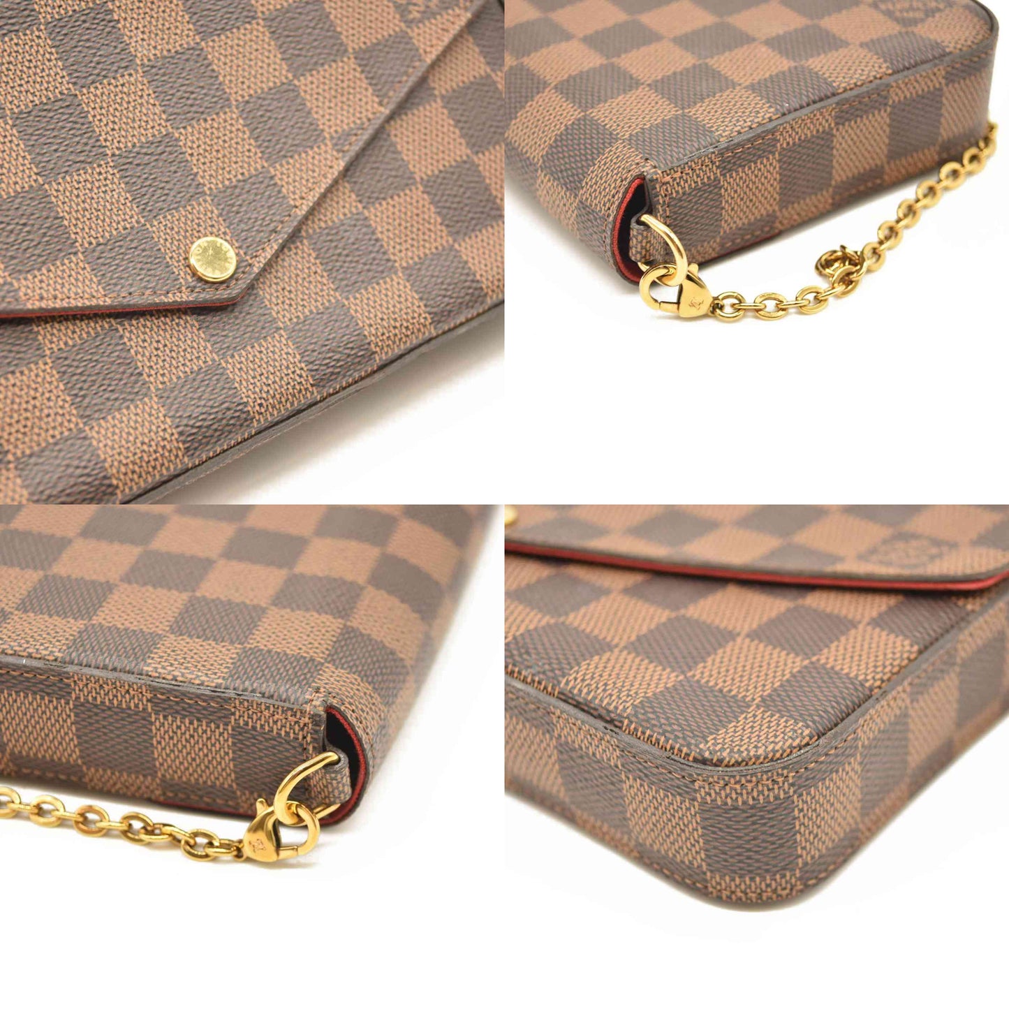 Louis Vuitton  Damier Ebene Pochette Felicie Chain Wallet CA0177