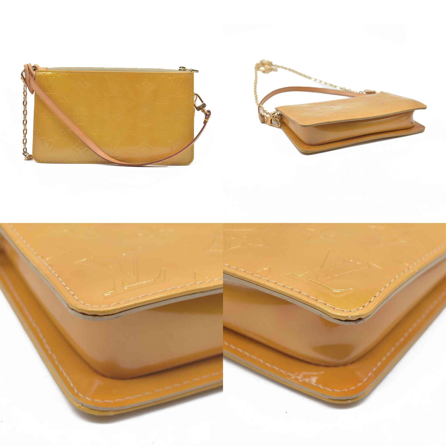 $740 Louis Vuitton  Vernis Lexington Pochette Beige