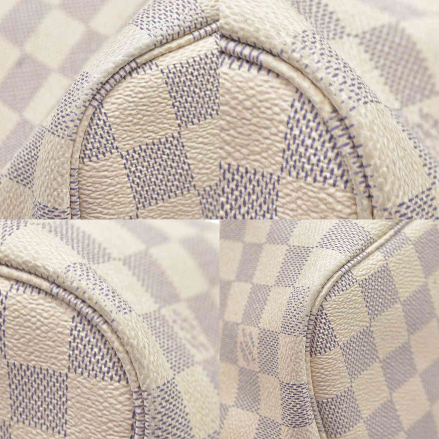 $2170 Louis Vuitton Damier Azur Neverfull MM Rose Ballerine