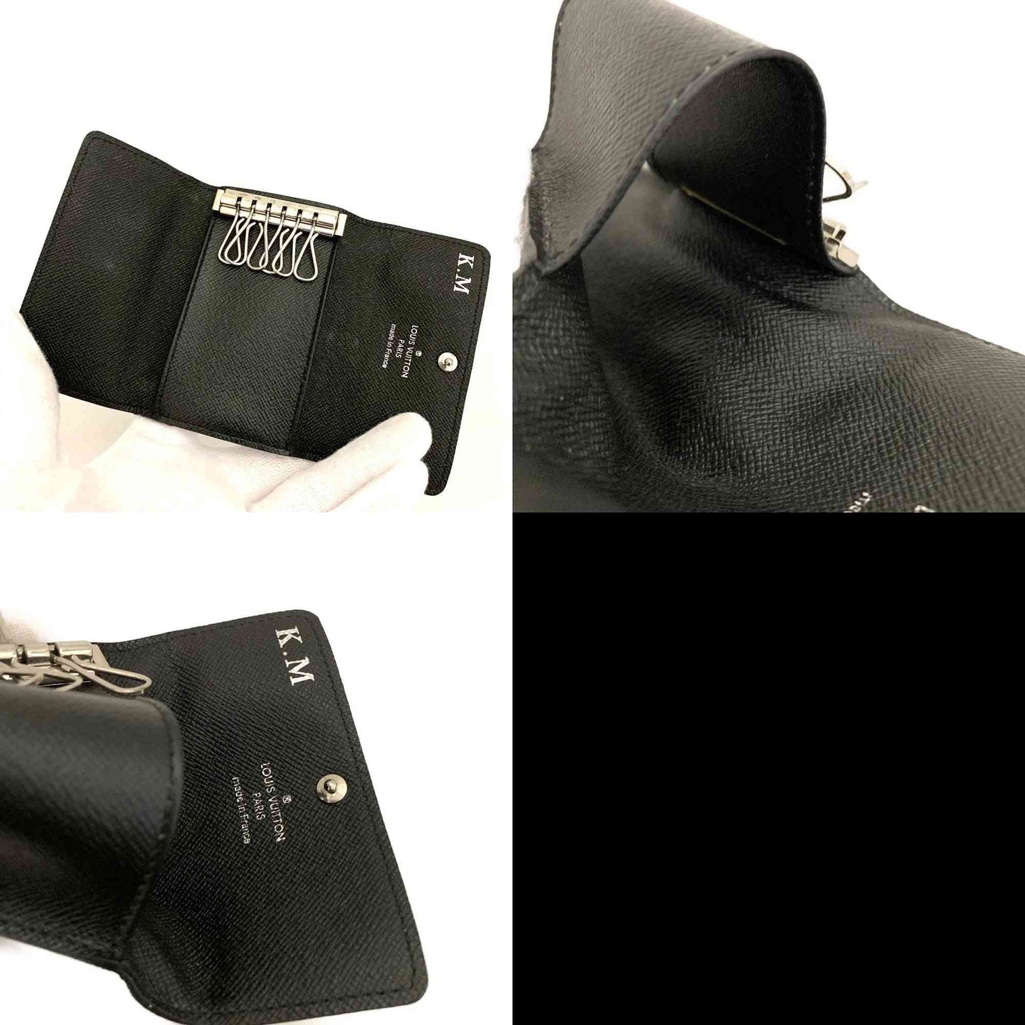 Louis Vuitton Damier Graphite Multicles 6 Ring Key Case Black CT4104