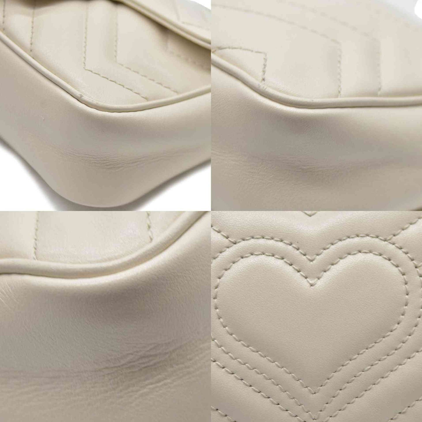 Gucci Super Mini Marmont Leather Shoulder Bag White GG Crossbody $1400