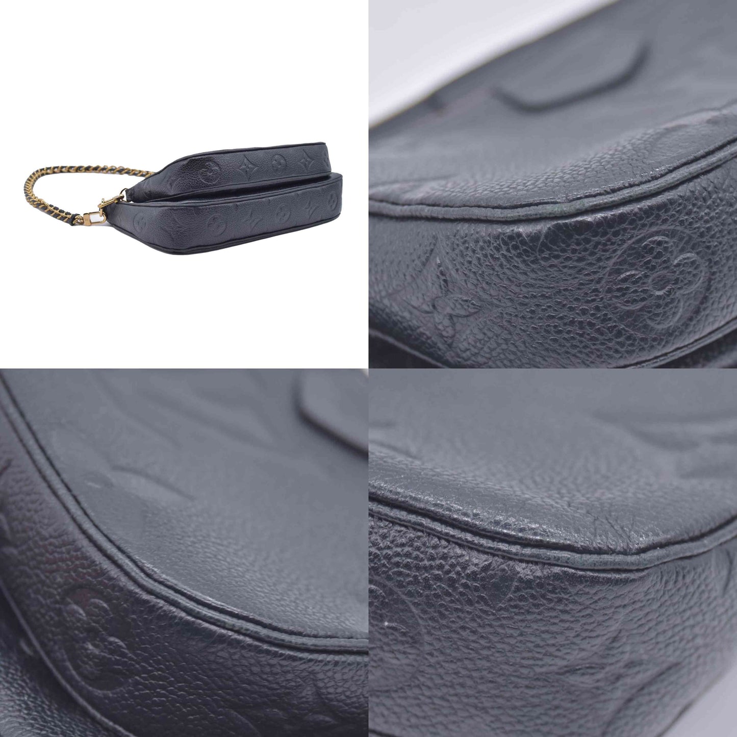 $3200 Louis Vuitton Empreinte Monogram Giant Multi Pochette Accessories Black