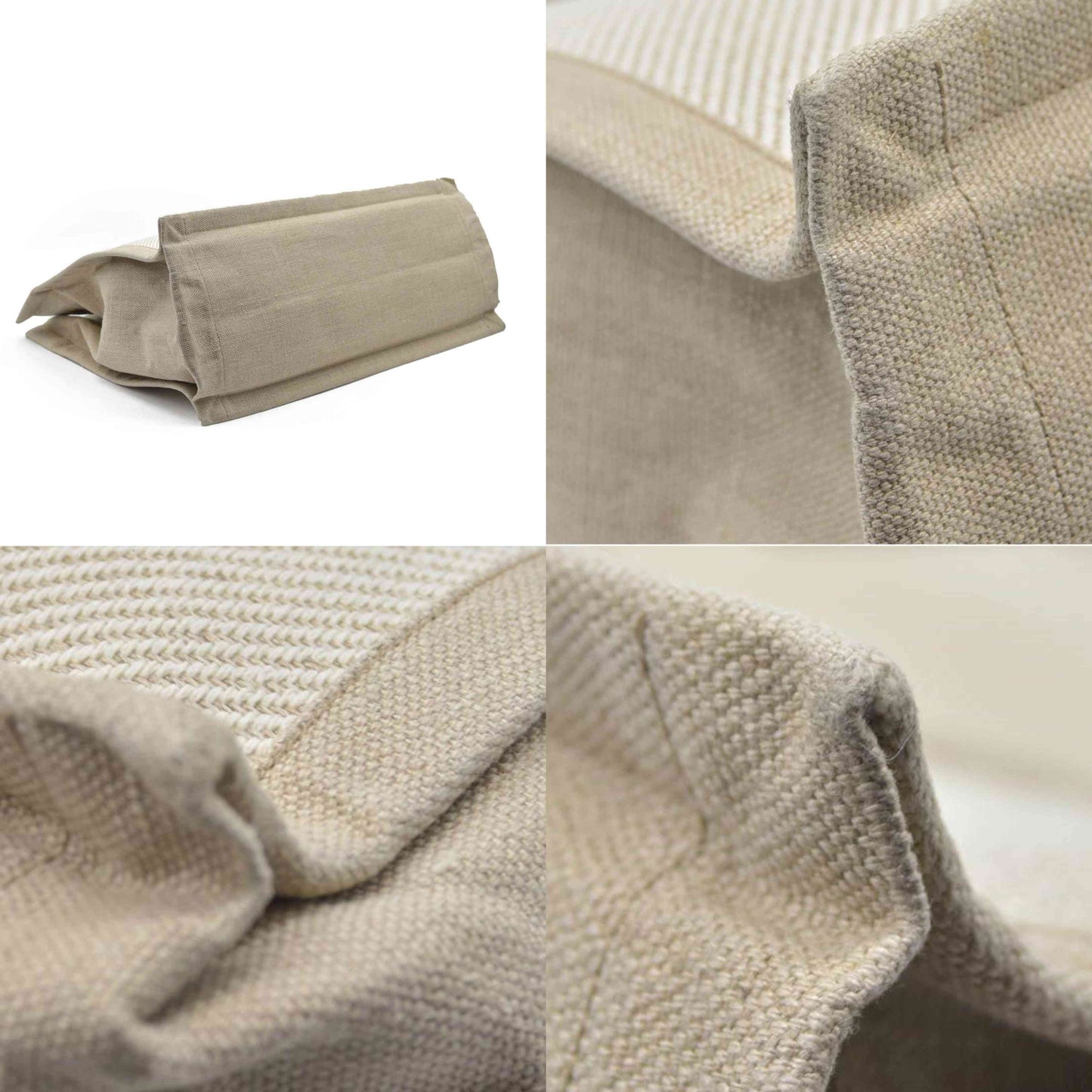 $2000 SAINT LAURENT Linen Calfskin Small Rive Gauche Tote Beige Sea Salt