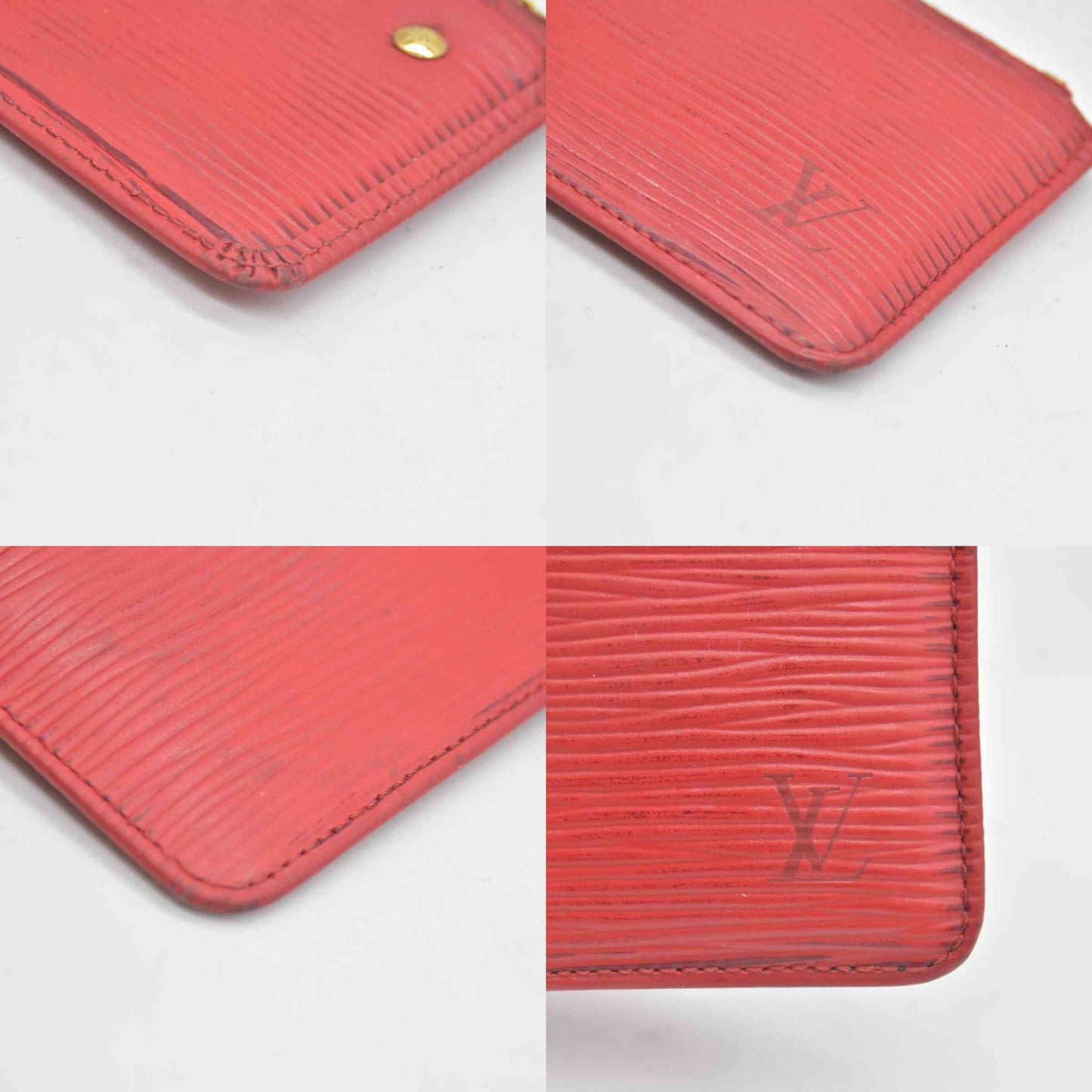 $430 Louis Vuitton Red Epi Leather Pochette Cles Key and Change Holder CONSIGNMENT