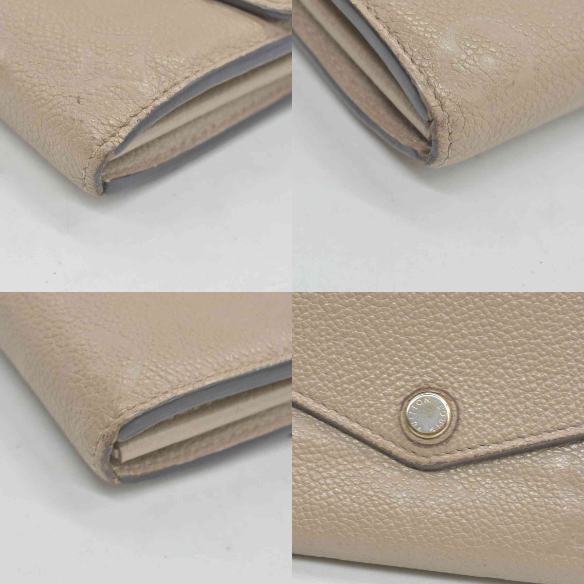 $1060 LOUIS VUITTON Portefeuille Sarah Monogram Empreinte Tourterelle Wallet