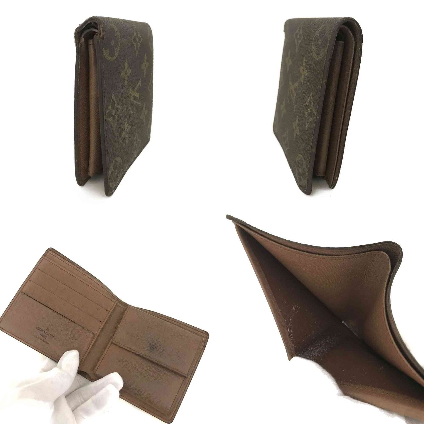 $585 1992 Louis Vuitton Monogram Portefeiulle Marco Bifold Wallet Brown CA1912