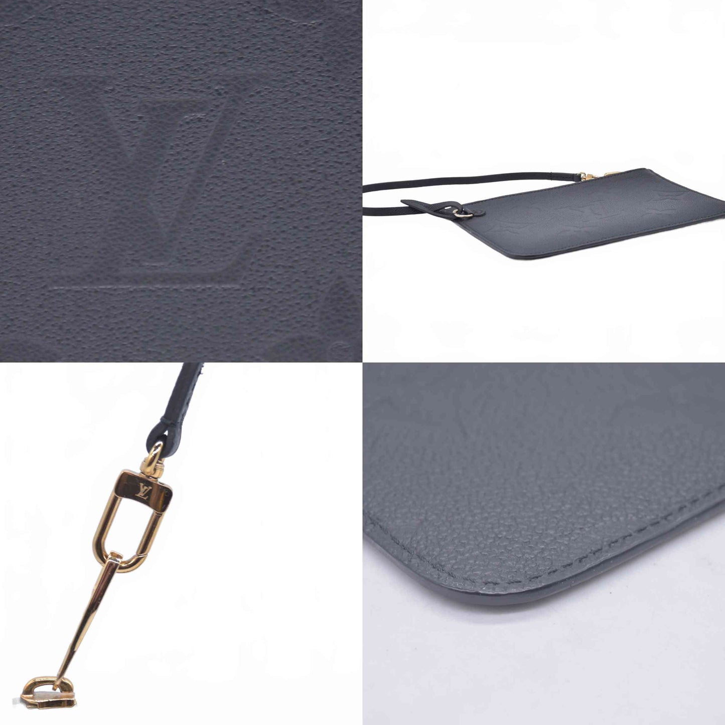 Louis Vuitton Black Empreinte Giant Neverfull Pouch RFID