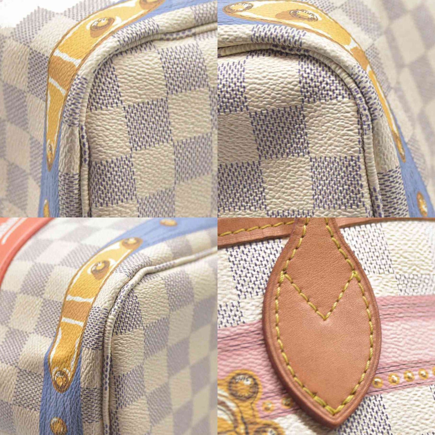 $2170 Louis Vuitton  Damier Azur Summer Trunks Neo Neverfull MM GI0168
