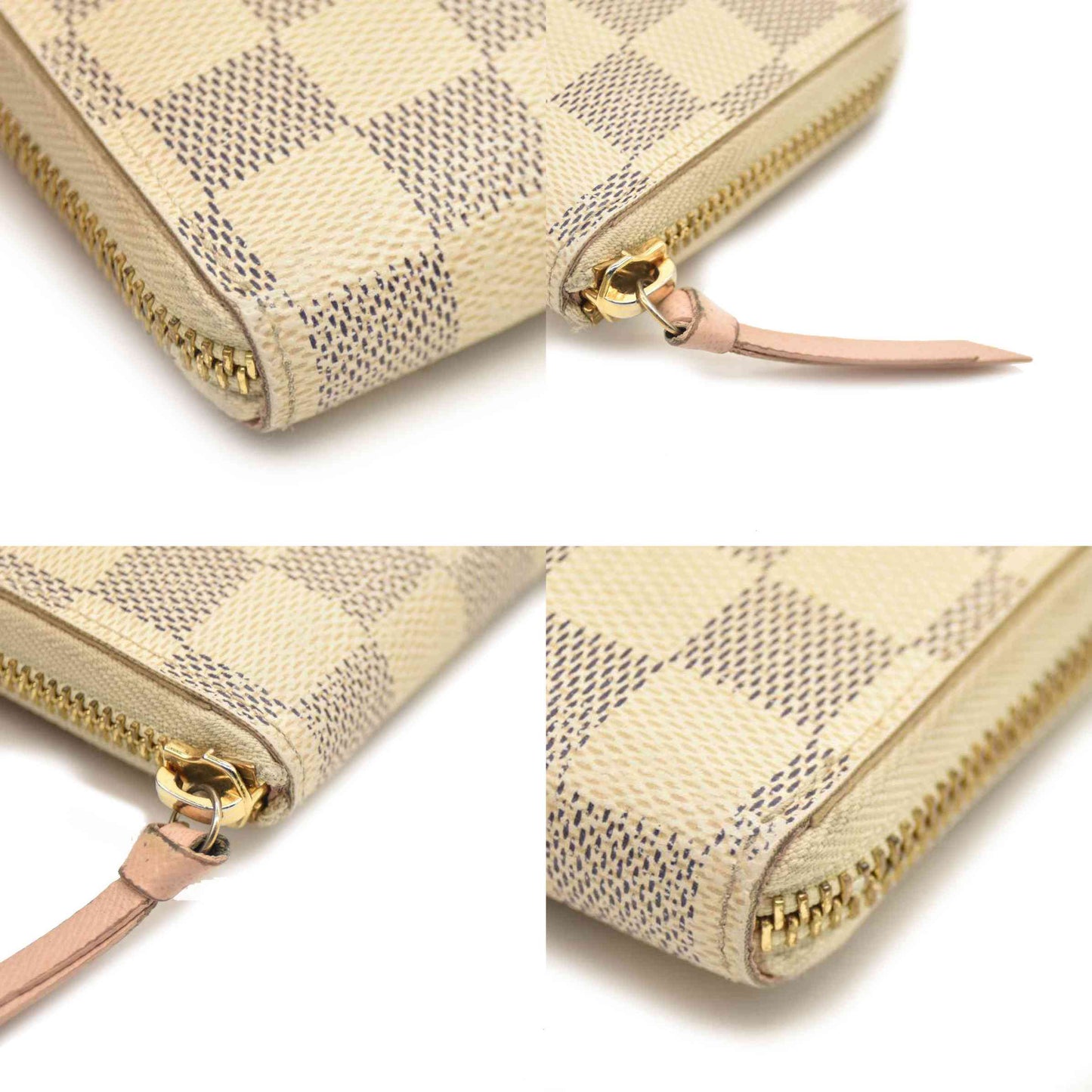 LOUIS VUITTON Damier Azur Clemence Wallet Rose Ballerine GI2116