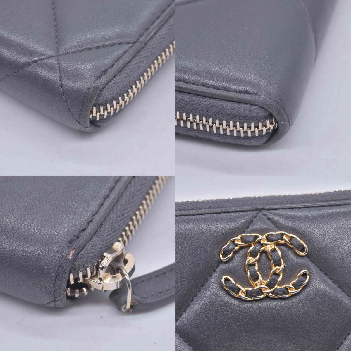 $1550 2021 Chanel Quilted 19 Long Zipped Around Wallet