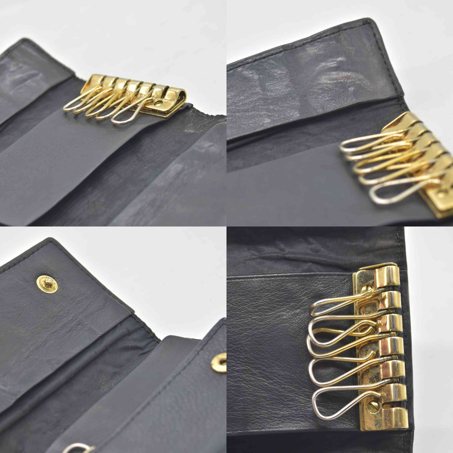 $675 CHANEL 1994 Caviar Timeless CC 6 Key Holder Case Black