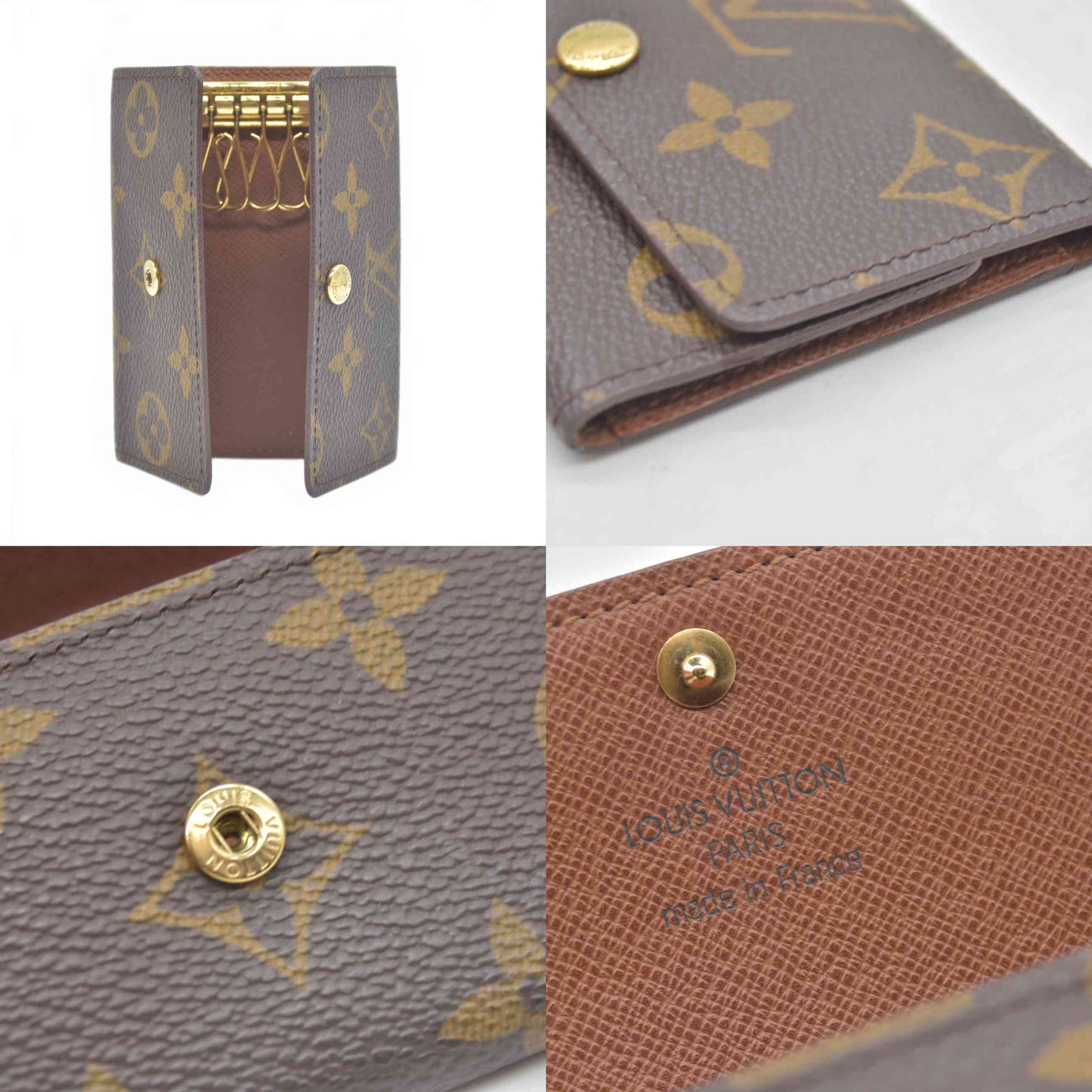 $355 1999 Louis Vuitton Monogram Multicles 6 Ring Key Case Brown CT0969