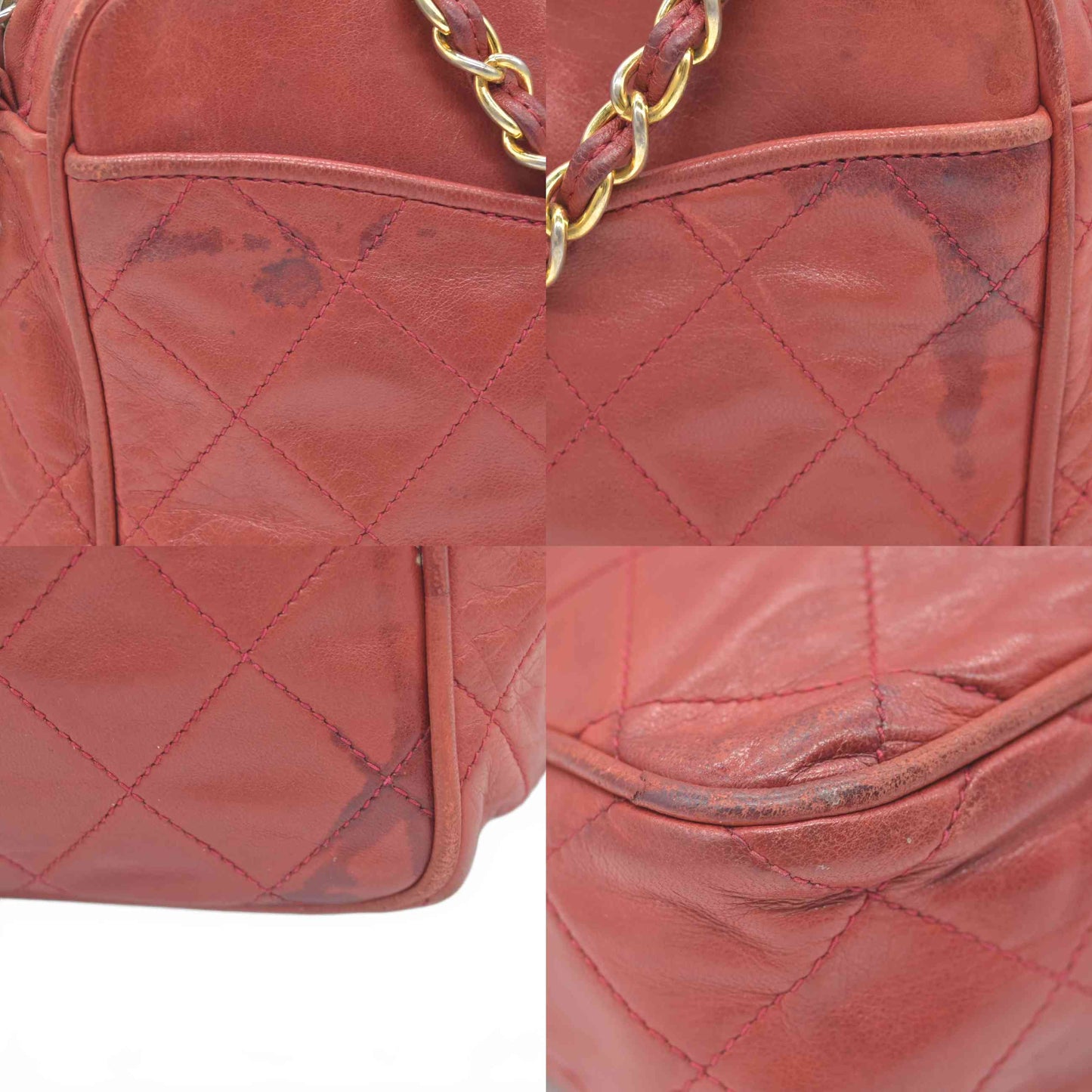 $3850 1986-1988 Chanel Red Lambskin Tassel CC Fringe Camera Bag