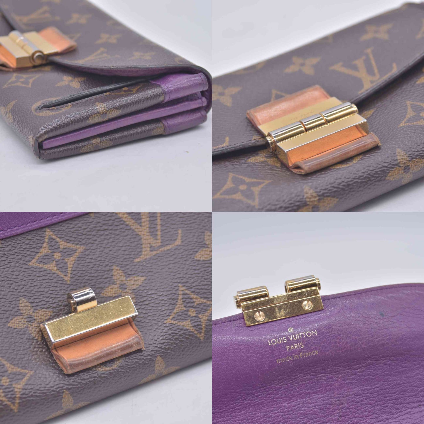 $1400 2014 Louis Vuitton Monogram Portefeiulle Elysee Long Bifold Wallet Brown SP0144