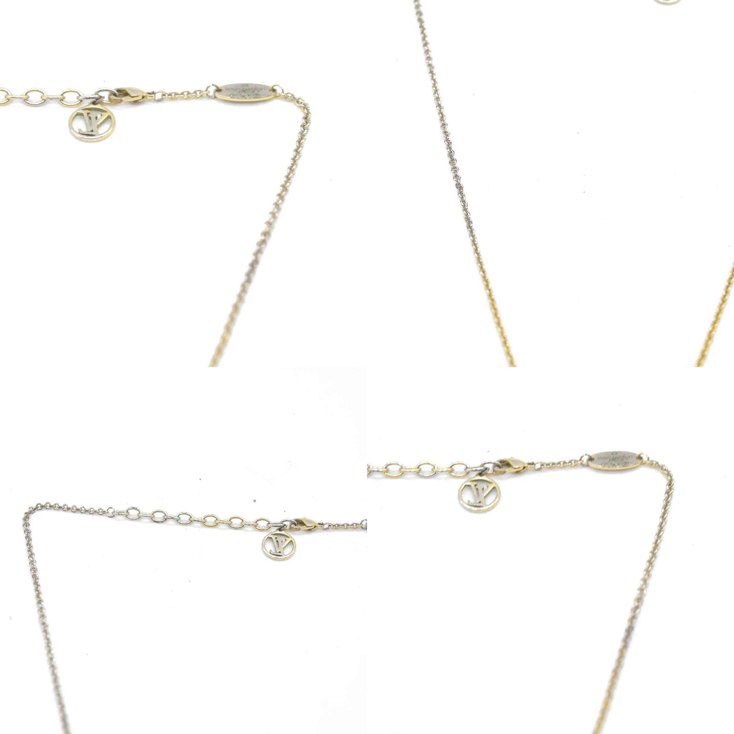 $505 LOUIS VUITTON V Essentials Necklace Gold Chain Necklace 2016 OB1116