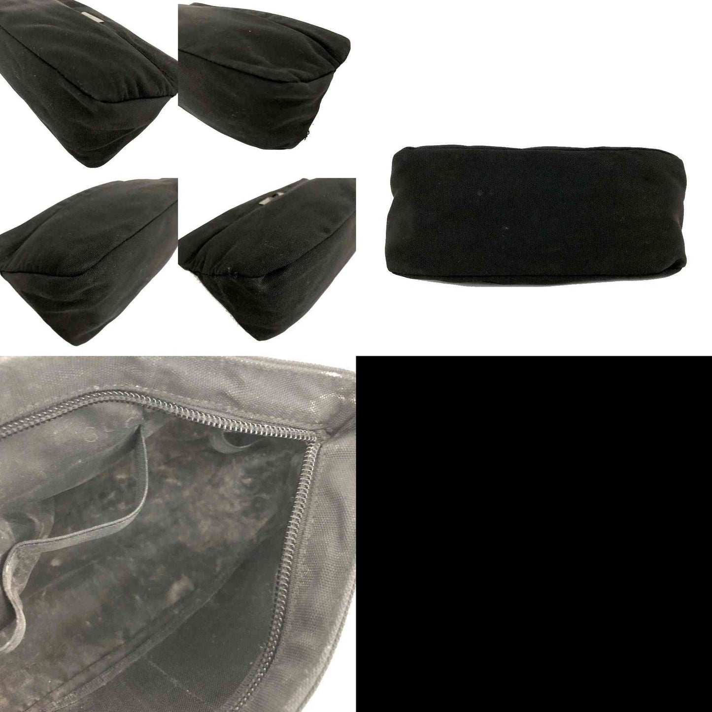 GUCCI $600 Logo Canvas Cosmetic Pouch Bag Black/7BH0236