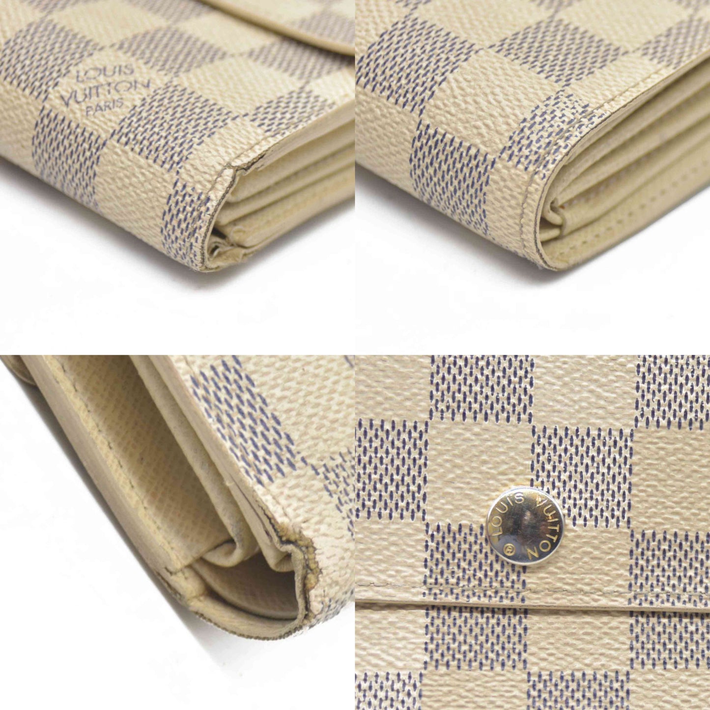 $610 LOUIS VUITTON Damier Azur Alexandra Trifold Wallet