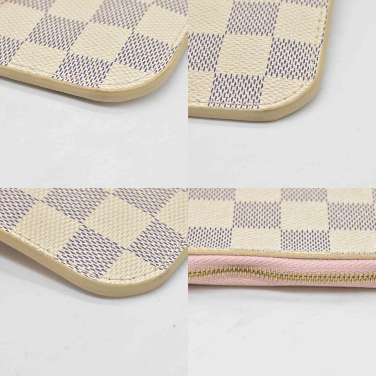 $600 Louis Vuitton  Damier Azur Neverfull GM MM Pochette Rose Ballerine LA3147
