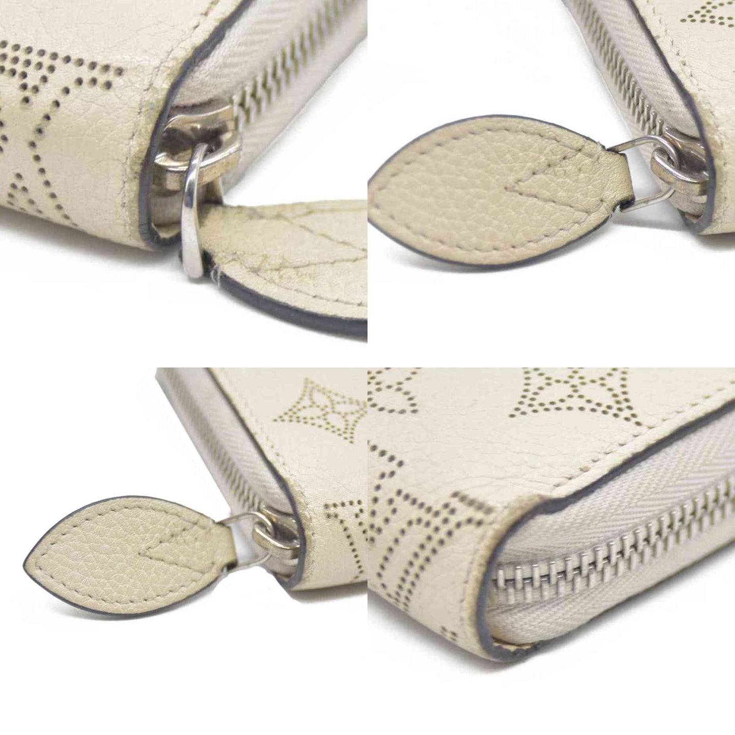 Louis Vuitton Mahina Leather Zippy Zip Around Long Wallet Ivory TN2156