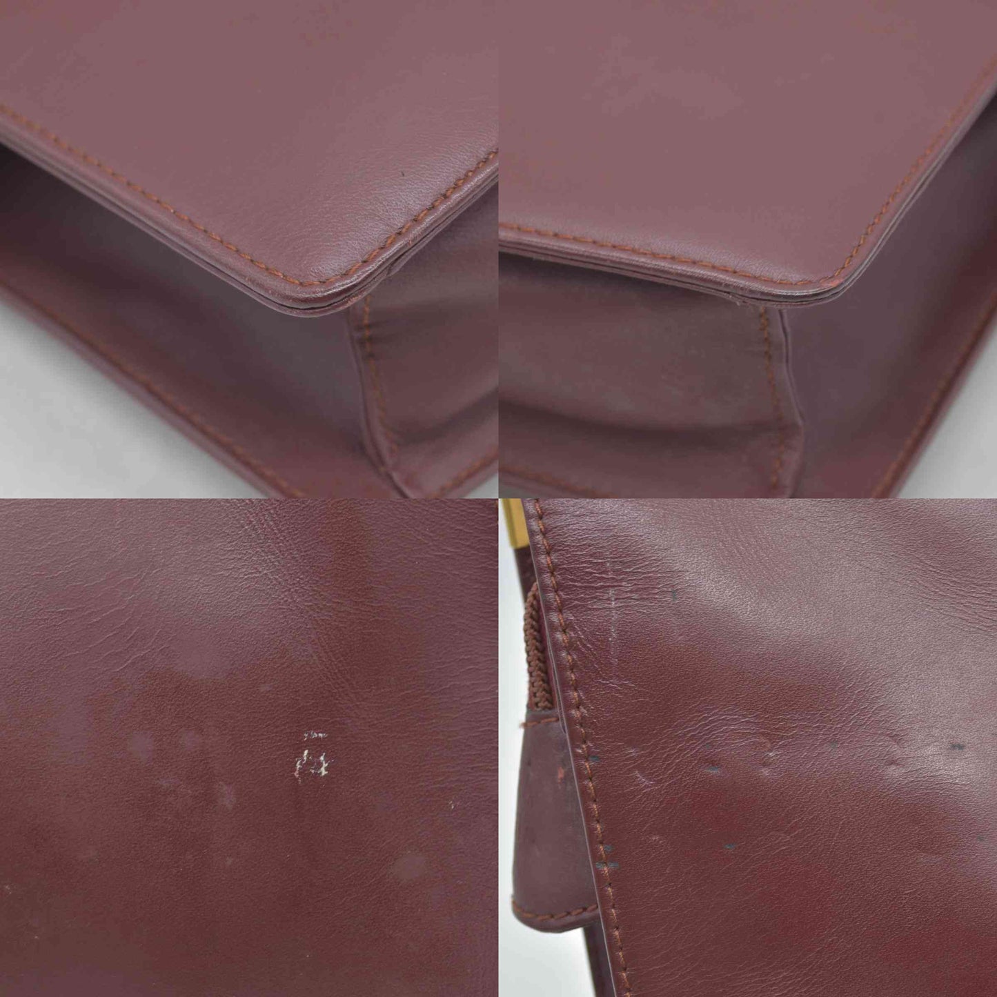 $1010 Cartier Leather Toiletry Clutch Bag Burgundy Red CONSIGNMENT
