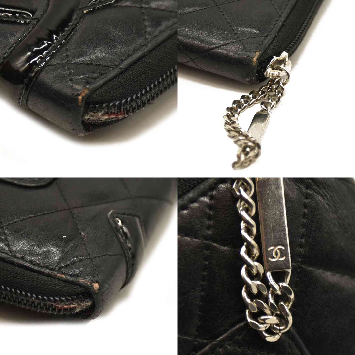 Chanel  Calfskin Cambon Zip Around Organizer Wallet Black