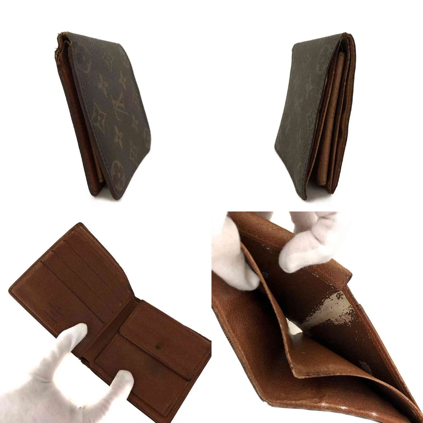 $515 1997 Louis Vuitton Monogram Portefeiulle Marco Bifold Wallet Brown CA0917