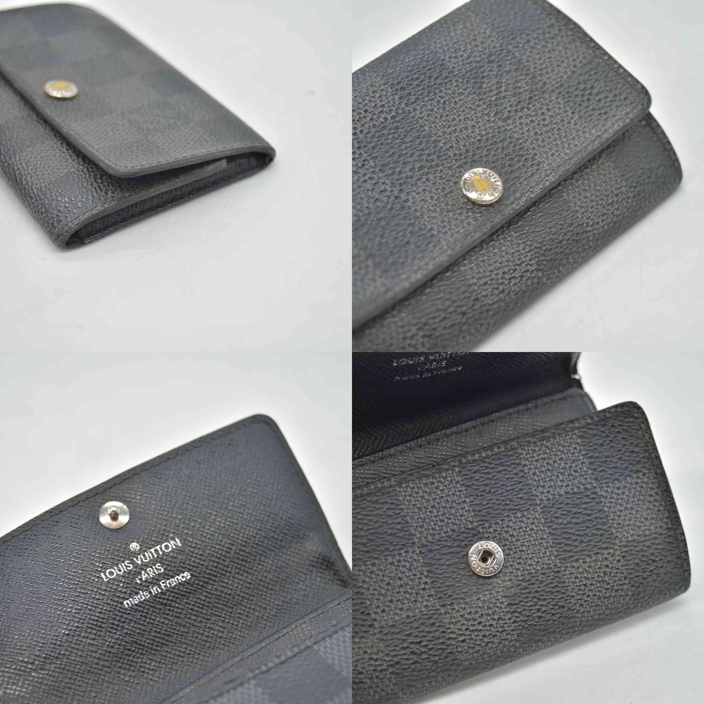 $445 Louis Vuitton Graphite 6 Key Holder CT1180 CONSIGNMENT